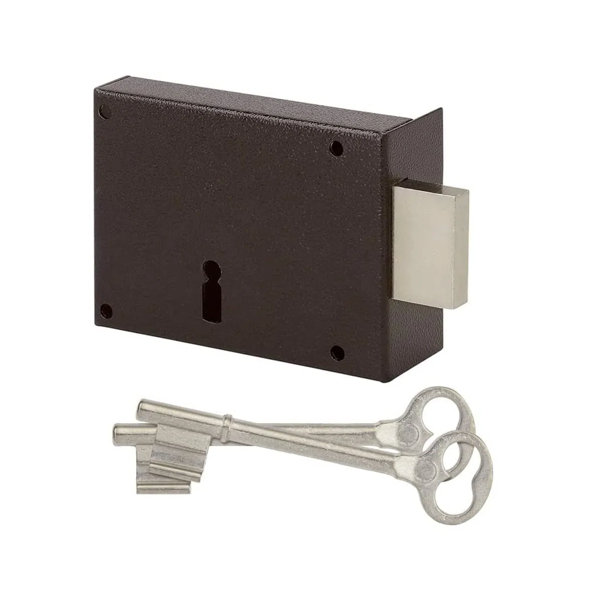 Metalux - METALUX série 461 110 - Serrure en applique pêne dormant seul 110x81 mm - Droite pour Portail Porte Jardin Porte Garage
