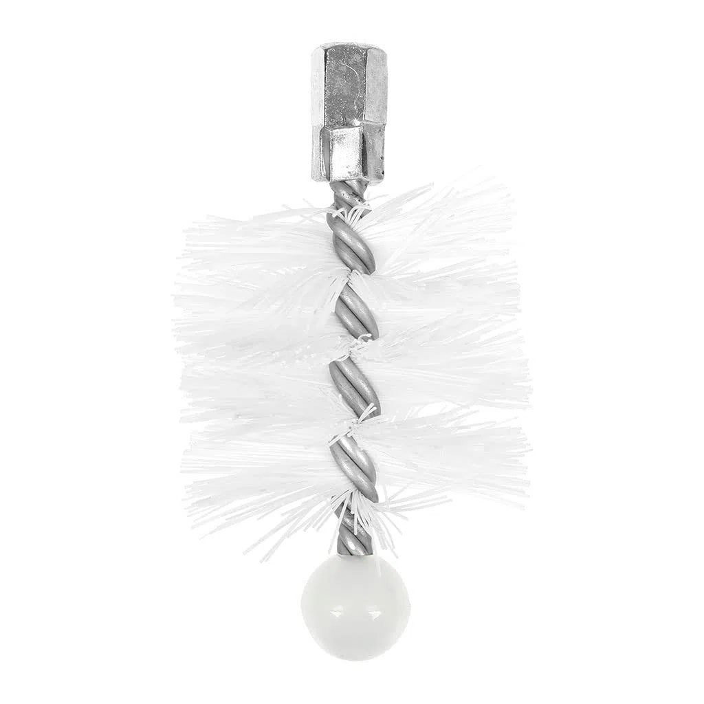 RUECAB - Brosse de ramonage Ø80mm pour poêle à granulés/pellets, hérisson ramonage nylon Ø80mm, Filetage femelle M12 x 1,75mm, longueur : 150mm - Ecouvillon de ramonage 80mm - Spécial poêles granulés