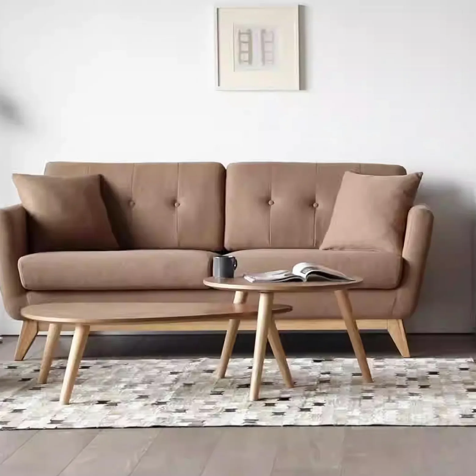 4pcs Pieds de Meuble en Bois 30cm Pieds de Rechange en Bois Pieds de Canapé de Conception inclinée Pieds de Meubles Massif avec Accessoires pour Fauteuil, Table, Meuble TV