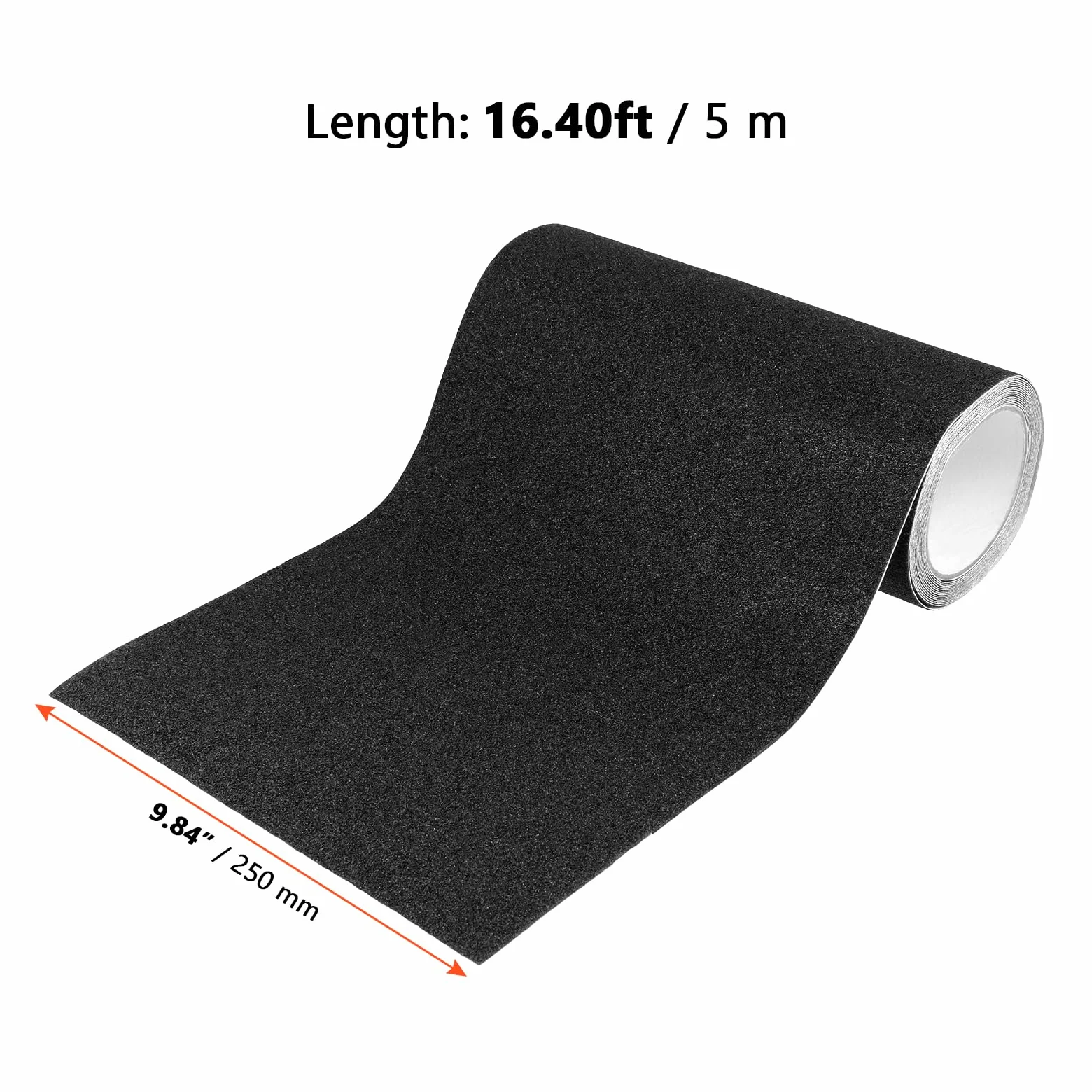 SINJEUN Ruban adhésif antidérapant - 25 cm x 5 m - Noir - Pour escaliers, marches