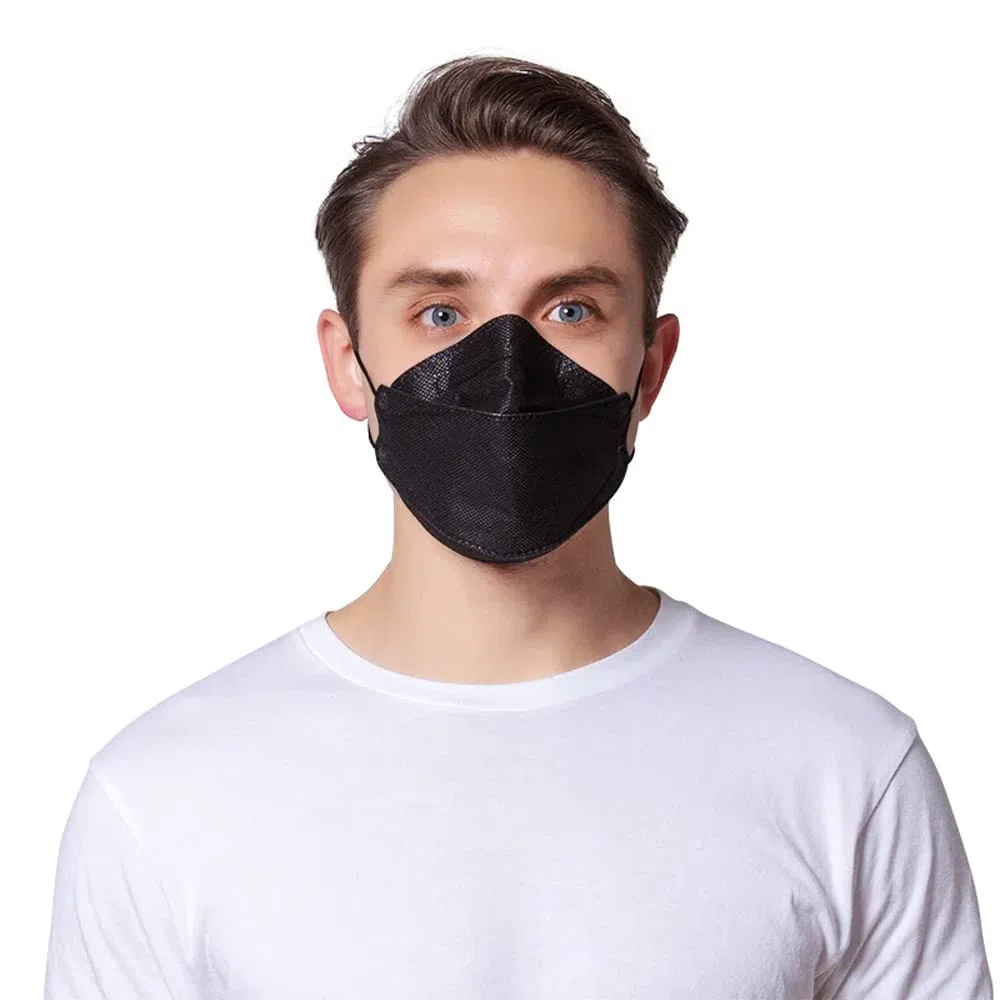 FFP2 Lot de 15 grands masques en forme de poisson Noir Certifié CE