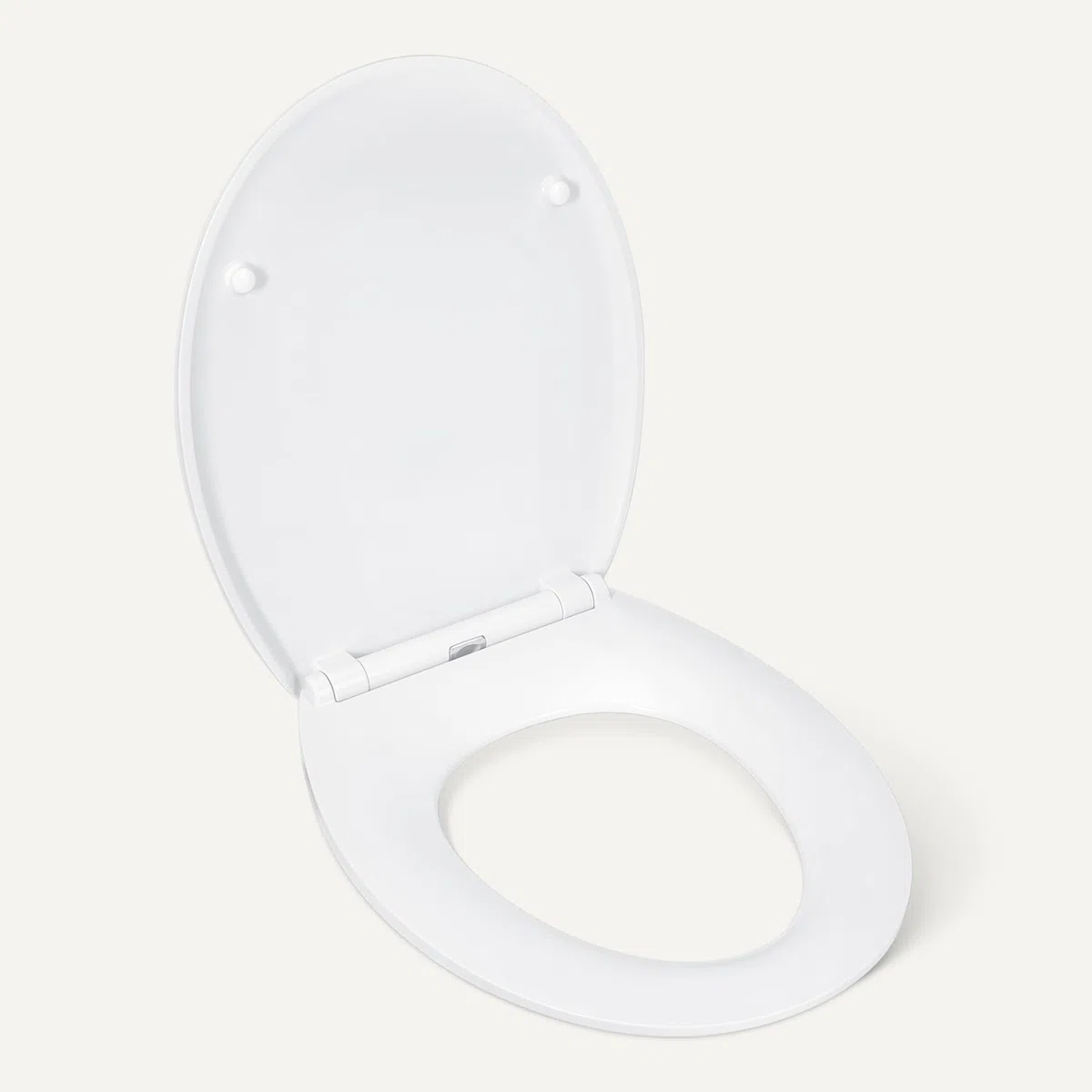 Amazon Basics Siège WC Ovale, Fermeture en Douceur, Charnières à Déclipsage Rapide, Taille Universelle, Urée Antistatique, Finition Porcelaine, Blanc