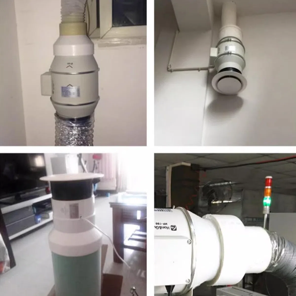 Réducteur de conduit de 150 mm à 100 mm, coupleur de réduction de conduit rond avec colliers de serrage en acier inoxydable (91-114 mm, 141-165 mm) pour ventilateurs d'extracteur, hotte aspirante