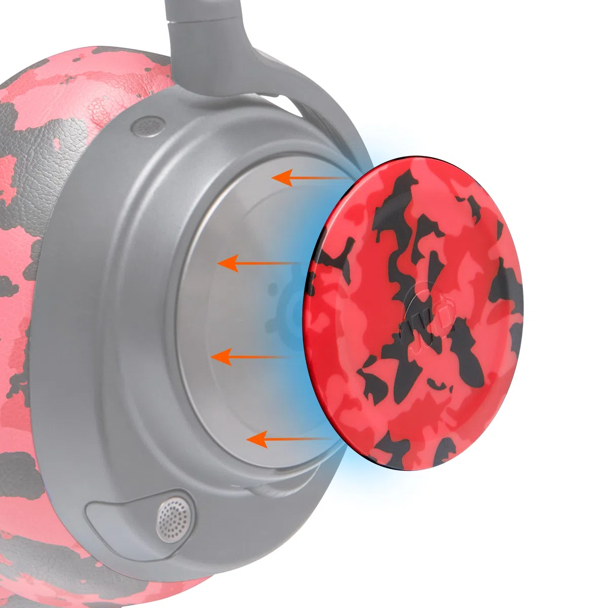 WC Side Plates for Arctis Nova Headsets, by Wicked Cushions | Compatible avec Arctis Nova Pro sans Fil/Pro Filaire/Nova Elite/Nova 7/7X/7P | Red Camo