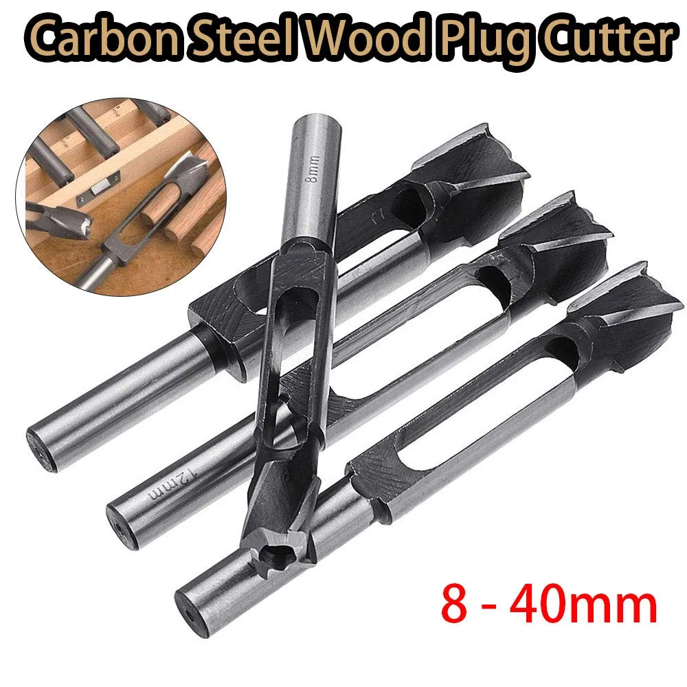 Coupe-bois en acier carbone pour le travail du bois - Tige de 13 mm - Diamètre : 8 mm, 10 mm, 12 mm, 14 mm, 15 mm, 16 mm, 18 mm, 19 mm, 20 mm, 25 mm, 30 mm, 35 mm, 40 mm