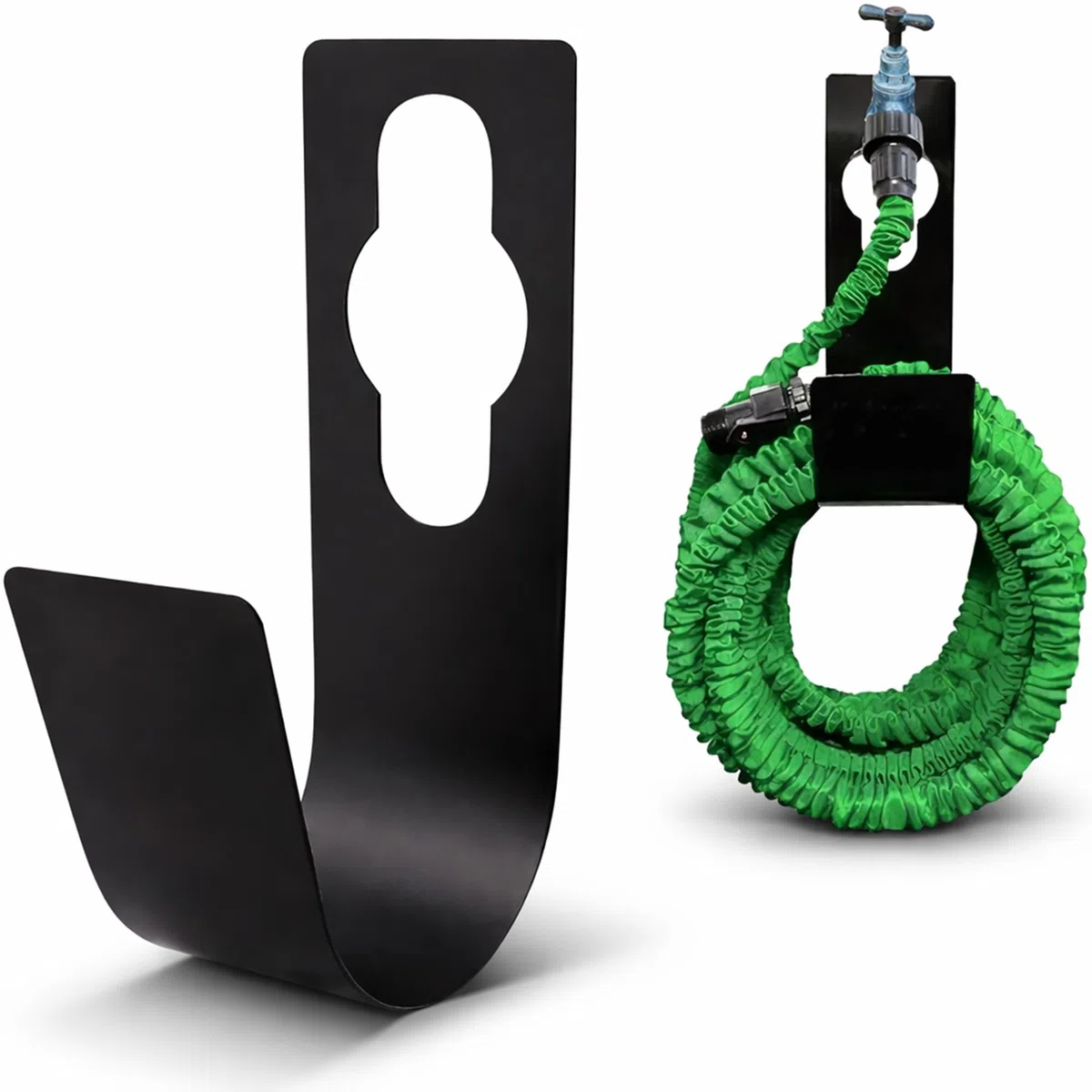 Navoys Support de tuyau extensible – Fer durable, peu encombrant et résistant aux intempéries pour tuyaux de 7,5 m à 30 m, support de robinet