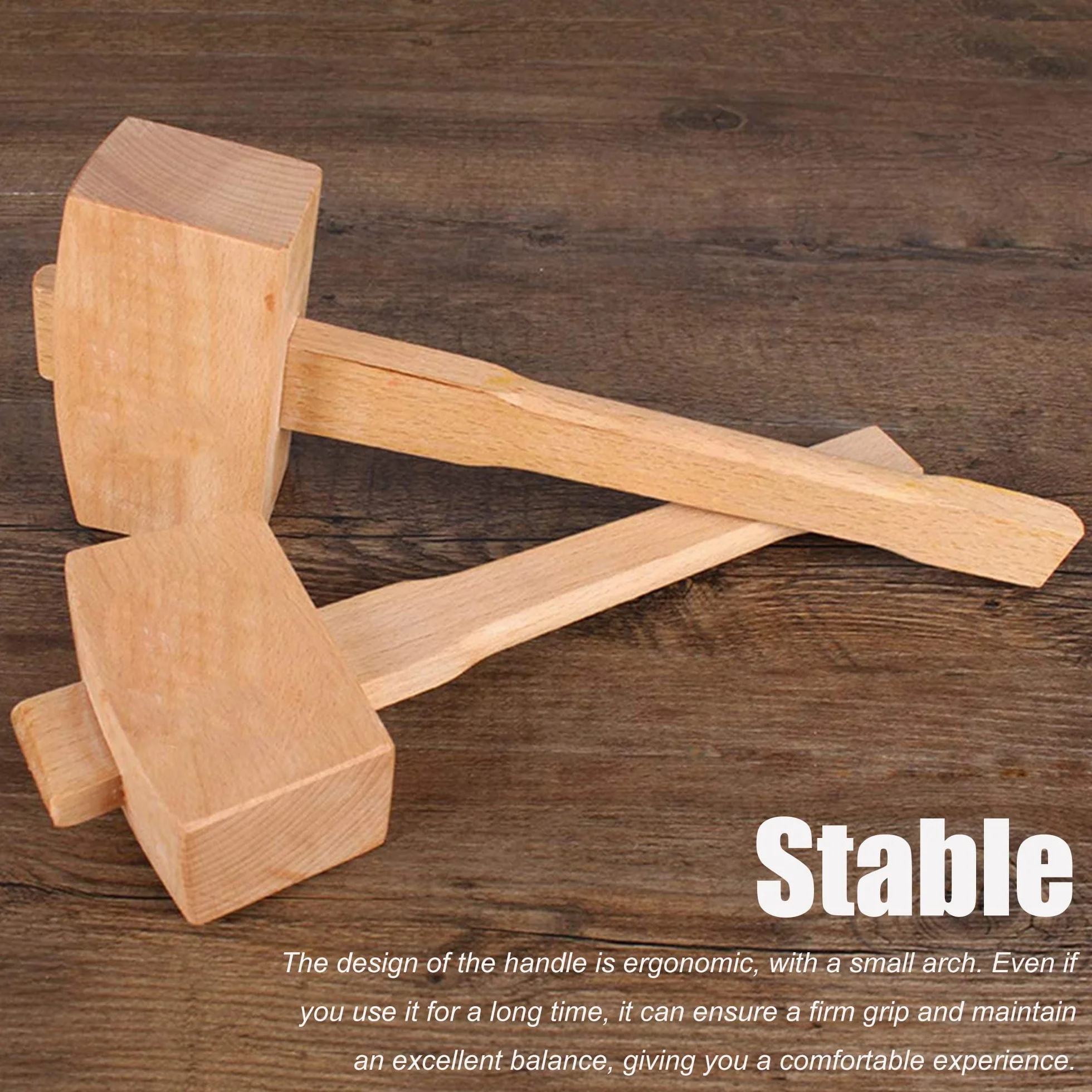 UYST Maillet de menuisier en Bois Marteau PoignéE Outil Menuiserie à Hêtre Frappe Inclinée Pour Bricolage Travail Du 245 mm