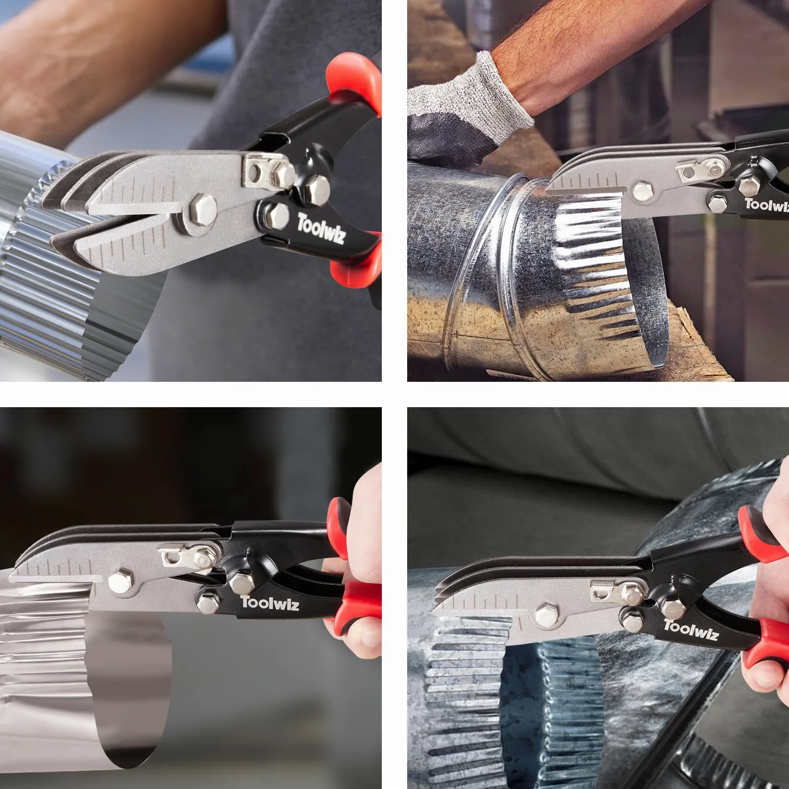 Toolwiz 5 outils pour tôle, pince à sertir pour tuyaux de descente de calibre 24-26, tuyaux de poêle, systèmes de conduits de ventilation en acier inoxydable, pince à sertir efficace pour tuyaux