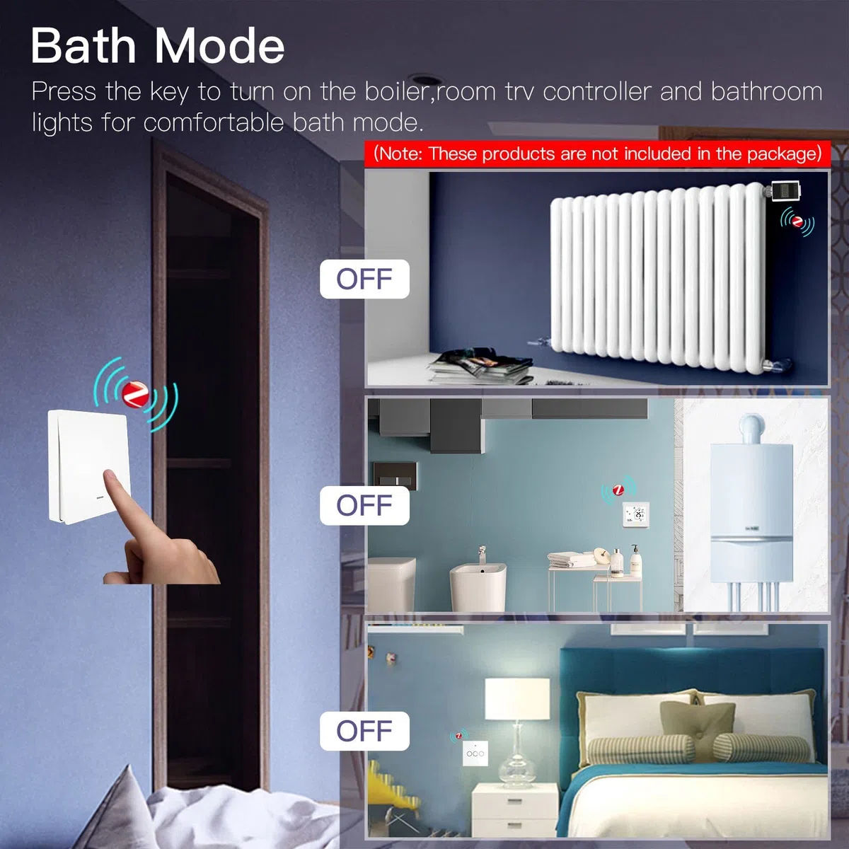 Tuya ZigBee Commutateur de Scène sans Fil 1 Gang | Alimenté par 3 piles, bouton mécanique pour scène domotique, Tuya Zigbee Hub requis