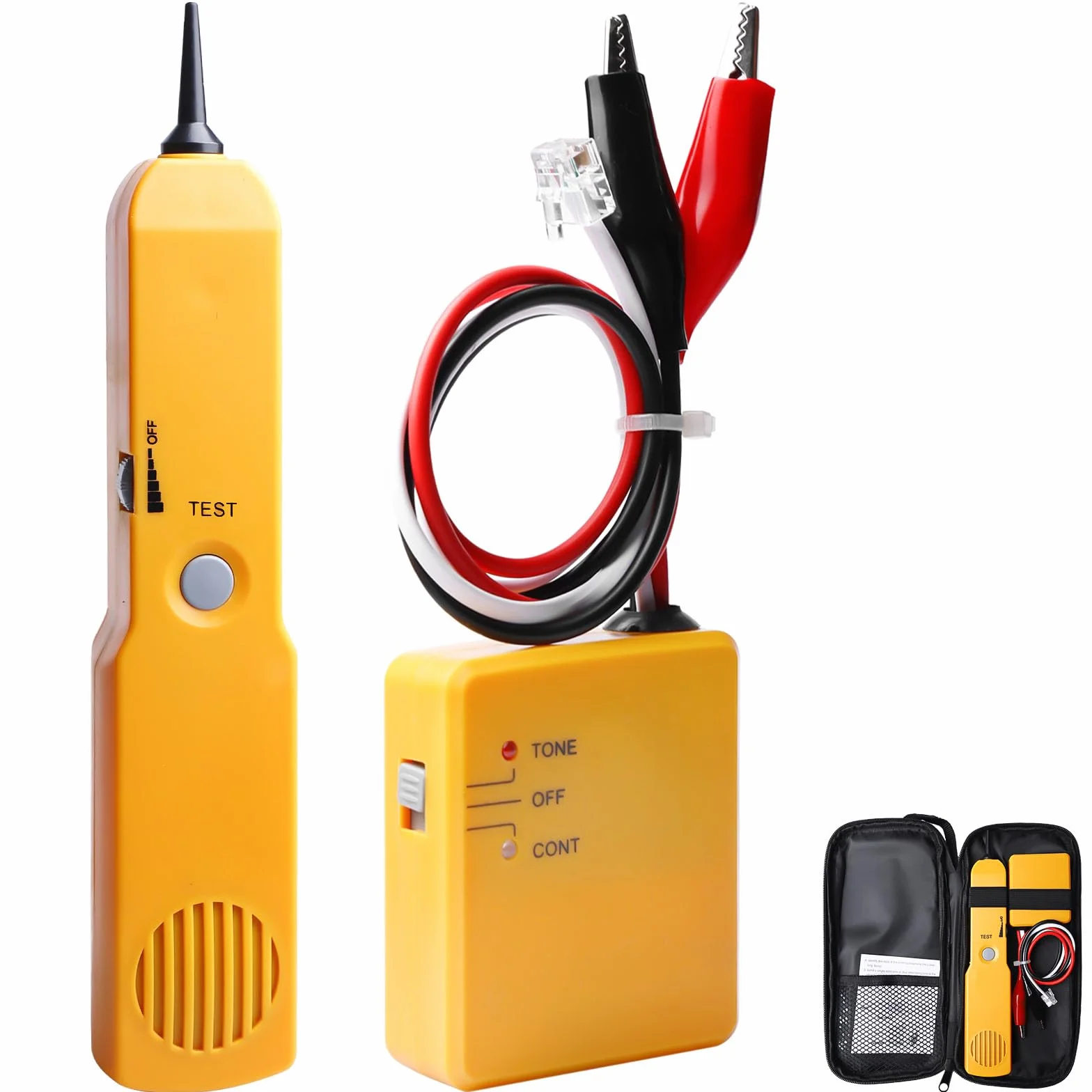 GBKDQQ Détecteur de câbles et générateur de son, traceur de câble, testeur de réseau multifonctionnel, testeur de câbles, localisateur de lignes et testeur de passage de ligne téléphonique RJ11