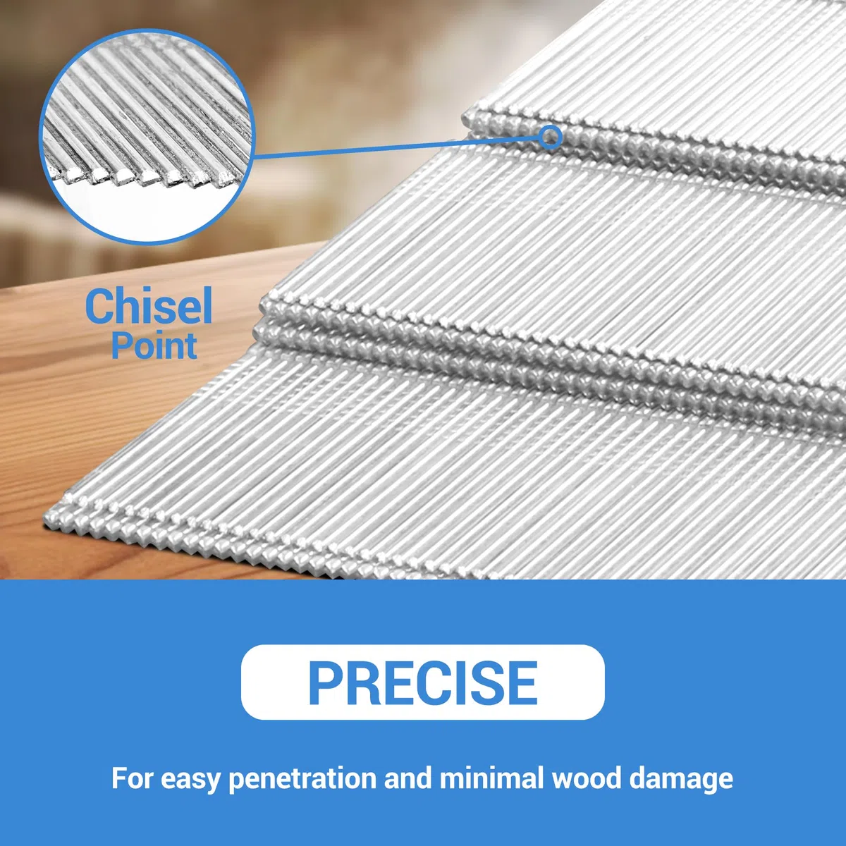 meite Clous de Finition Galvanisé à Angle de Type DA 15G / 45 mm, 34 Degres, 15G Clous DA Inclinés Pour Cloueuse, Ideals Pour Finitions, Moulures Et Menuiserie, Lot de 2 000