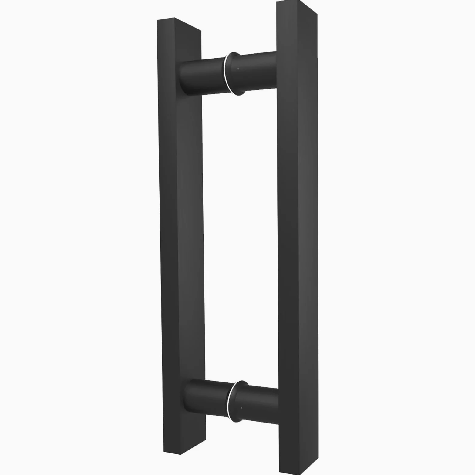 PoignéE de Porte Coulissante 30 cm, Noire Mate, CarréE, Double Face | Acier Inoxydable 304 Robuste, Entraxe 20 cm, Pour Portes de Grange, D’EntréE, Coulissantes et ExtéRieures de 2-5 cm