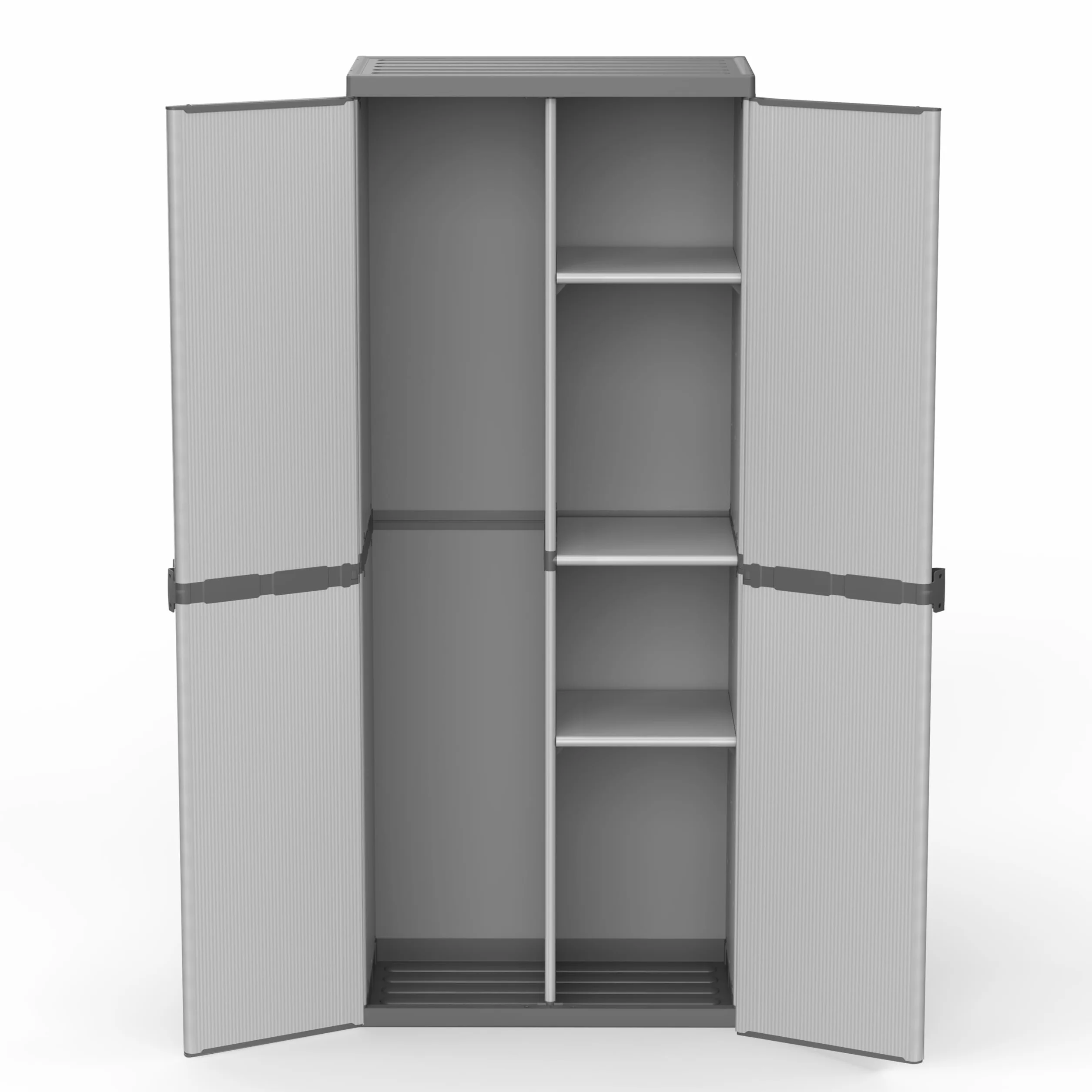 mongardi: Armoire Porte-Scope en résine de PVC et PP, 2 Portes, Facile à Assembler, système modulaire, Durable, adaptée aux environnements intérieurs et extérieurs, 68 L x 40 x 165 cm, Gris et Noir