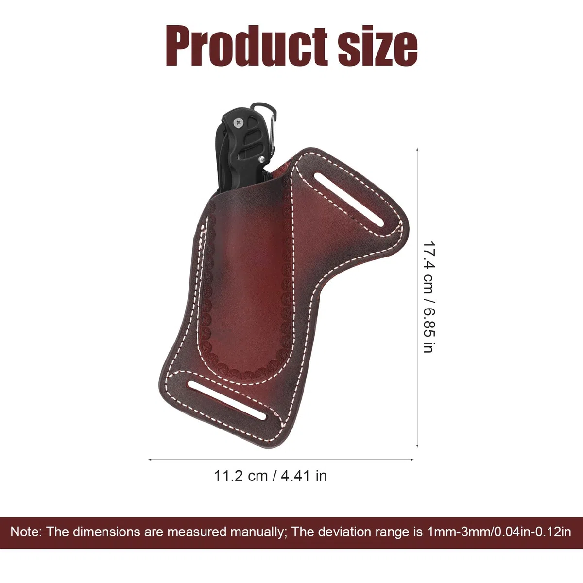 Étui à Couteau en Cuir pour Ceinture, Étui à Couteau de Poche Étui à Couteau Porte-Couteau de Poche Pliable Porte-Couteaux Compact pour Outils EDC Cadeau pour Homme (Marron Foncé)