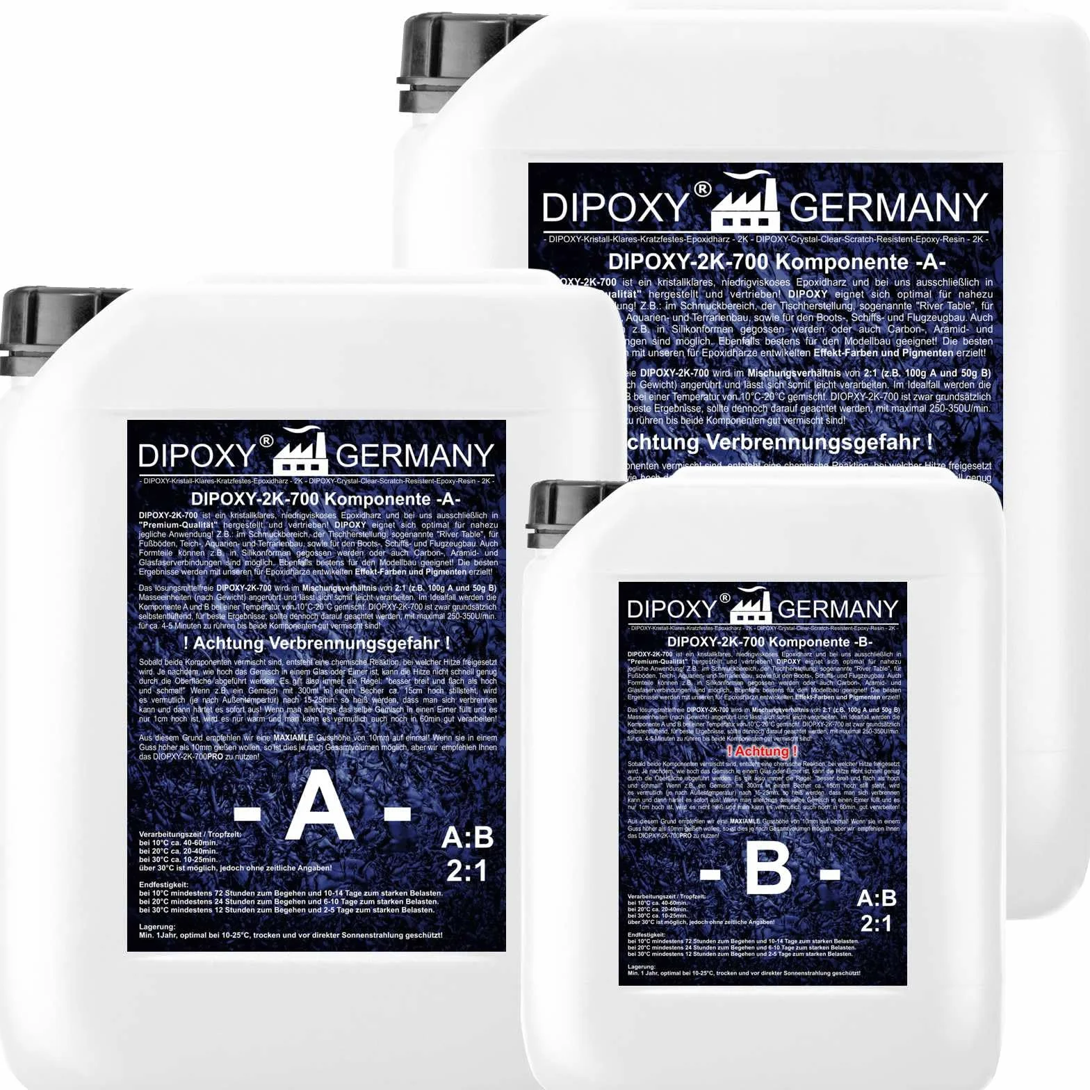 1,5Kg 2K Résine époxy transparente Glaçage Epoxyde bi composant Epoxy Resine Coulée Cristalline PRV table sol bois fibre carrelage colle DIPOXY-2K-700