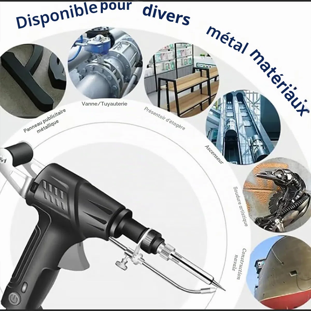 Ayyecoeeye Ensemble de 5 pièces de soudeur polyvalent Ayyecoeeye Pistolet de soudage laser industriel chauffant à l'intérieur, pistolet à souder multifonction pour bricolage industriel domestique