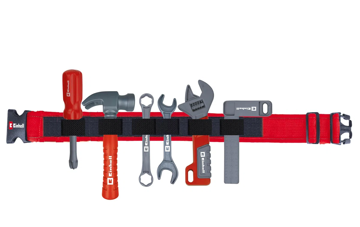 Happy People Einhell - Ceinture à outils pour enfant - 7 pièces - Avec 6 outils - Dimensions : environ 85 x 10 x 1 cm