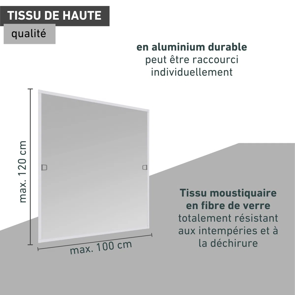 Windhager 04504 Basic Moustiquaire pour fenêtre à cadre tendeur Blanc 100 x 120 cm