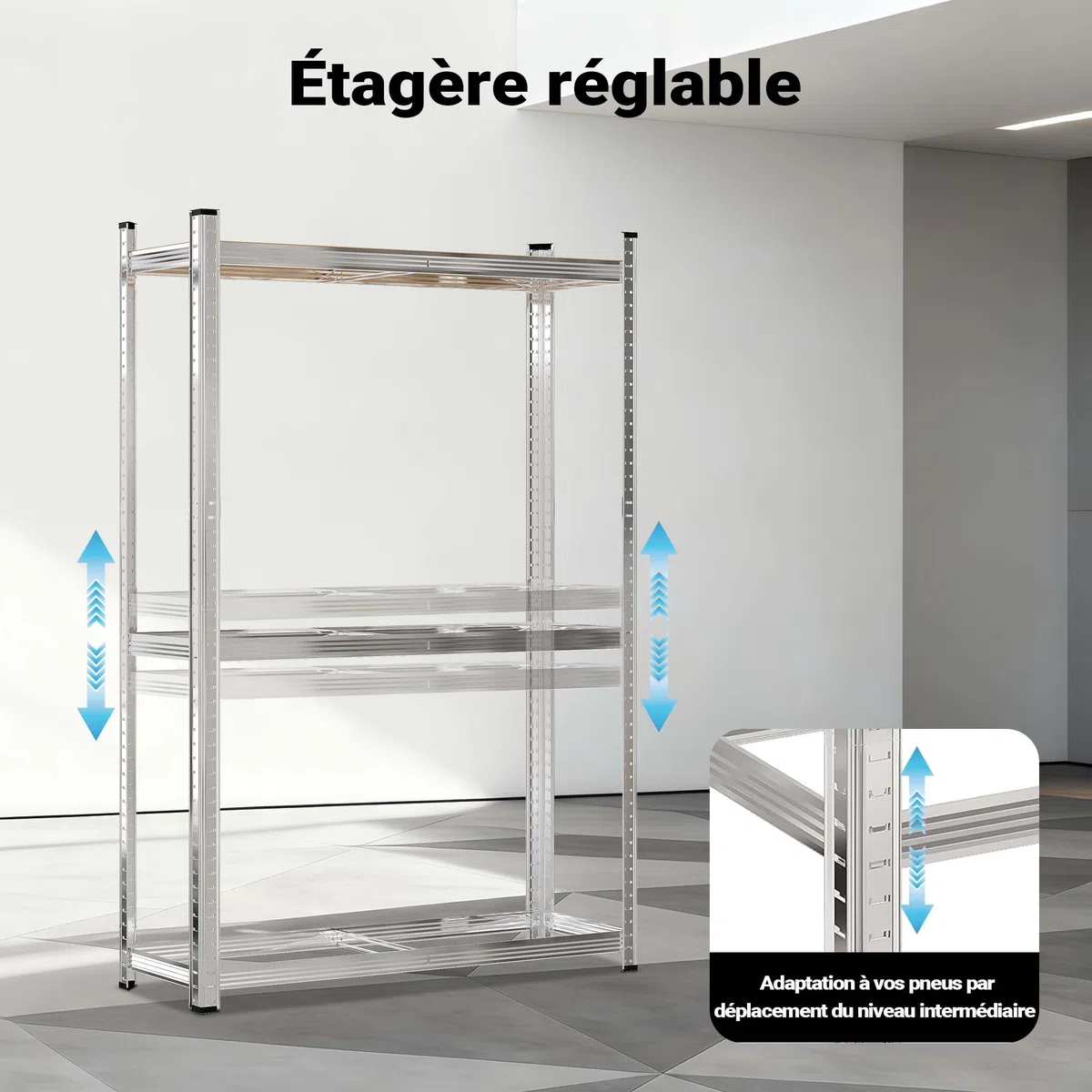 WilTec Rayonnage pour pneus 795 kg Rack à pneus 180x120x40cm Etagère d’Atelier Charge Lourde Stockage