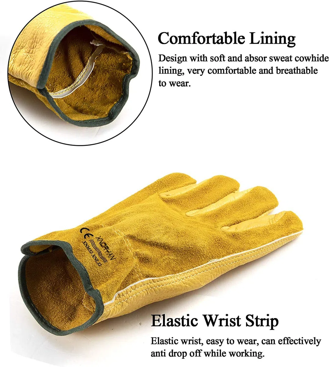Lot de 2 paires de gants de jardinage pour homme et femme, résistants aux épines, flexibles, respirants et de sécurité pour jardin, cour, mécanicien, soudure (taille M)
