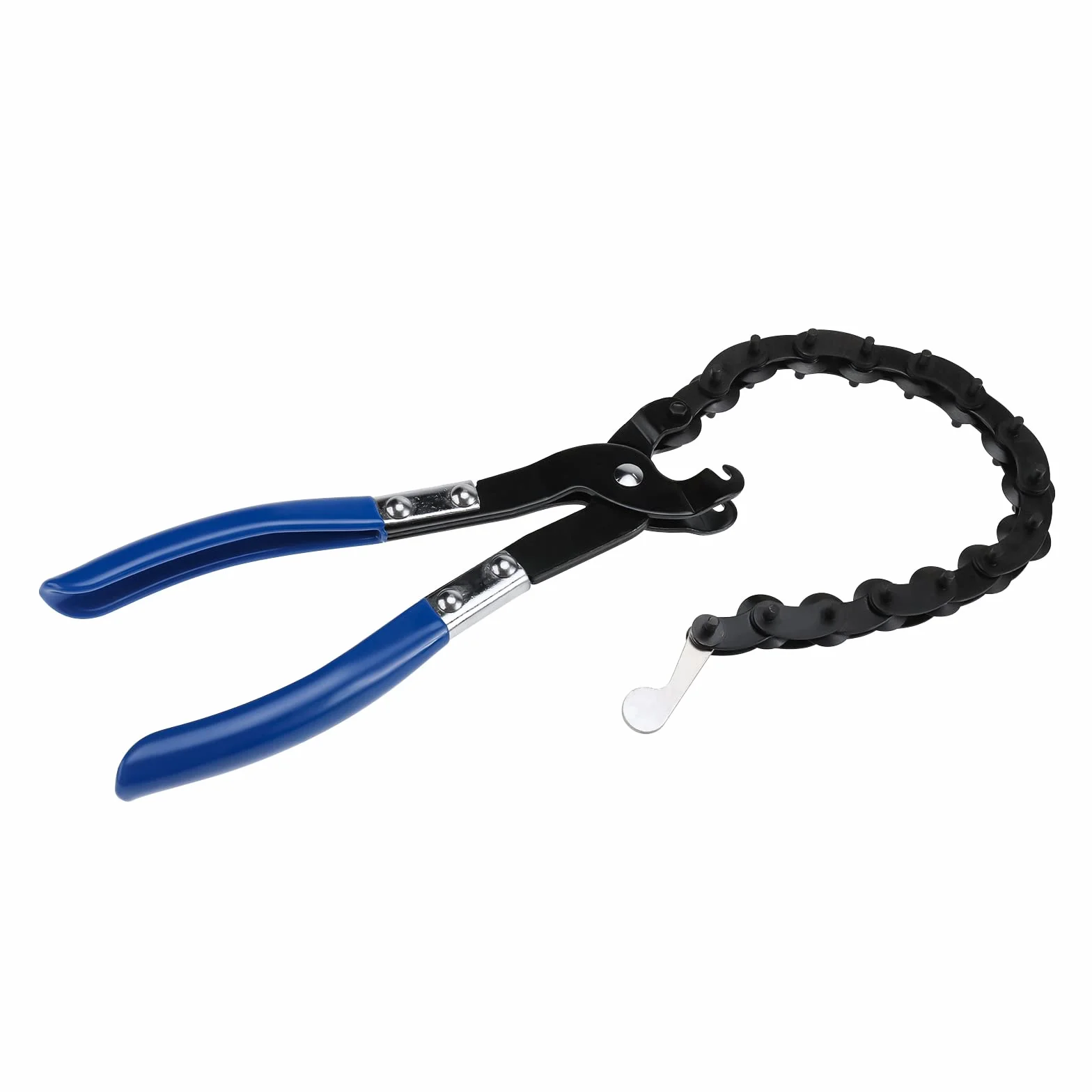BOOMSTART Coupe-tuyau d'échappement, Outil de coupe de tuyau en acier au carbone, Coupe-tuyau universel à chaîne pour tuyau de diamètre 3/4 pouce à 3 pouces, Coupe-tuyau d'échappement avec 15 lames à