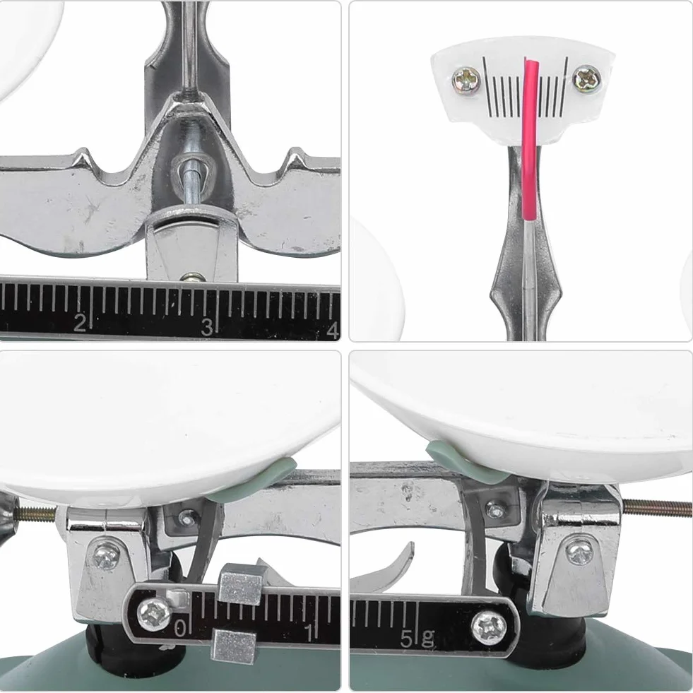 Balance Mécanique 100/500 Grammes avec Plateau de Balance Kit de Poids 10g 20g 50g 100g 200g Poids(100g)