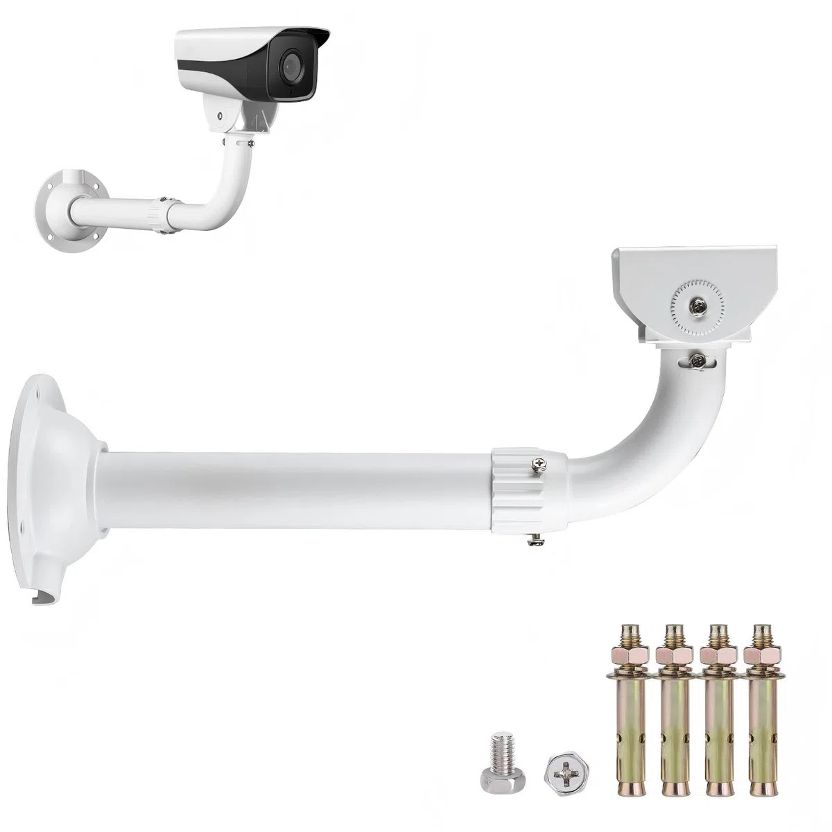 Support Mural Extensible en métal Solide pour caméras de Surveillance de sécurité, Support de Montage réglable de 30-60cm pour caméra de sécurité CCTV IP, Montage Mural et Plafond, J-Pole