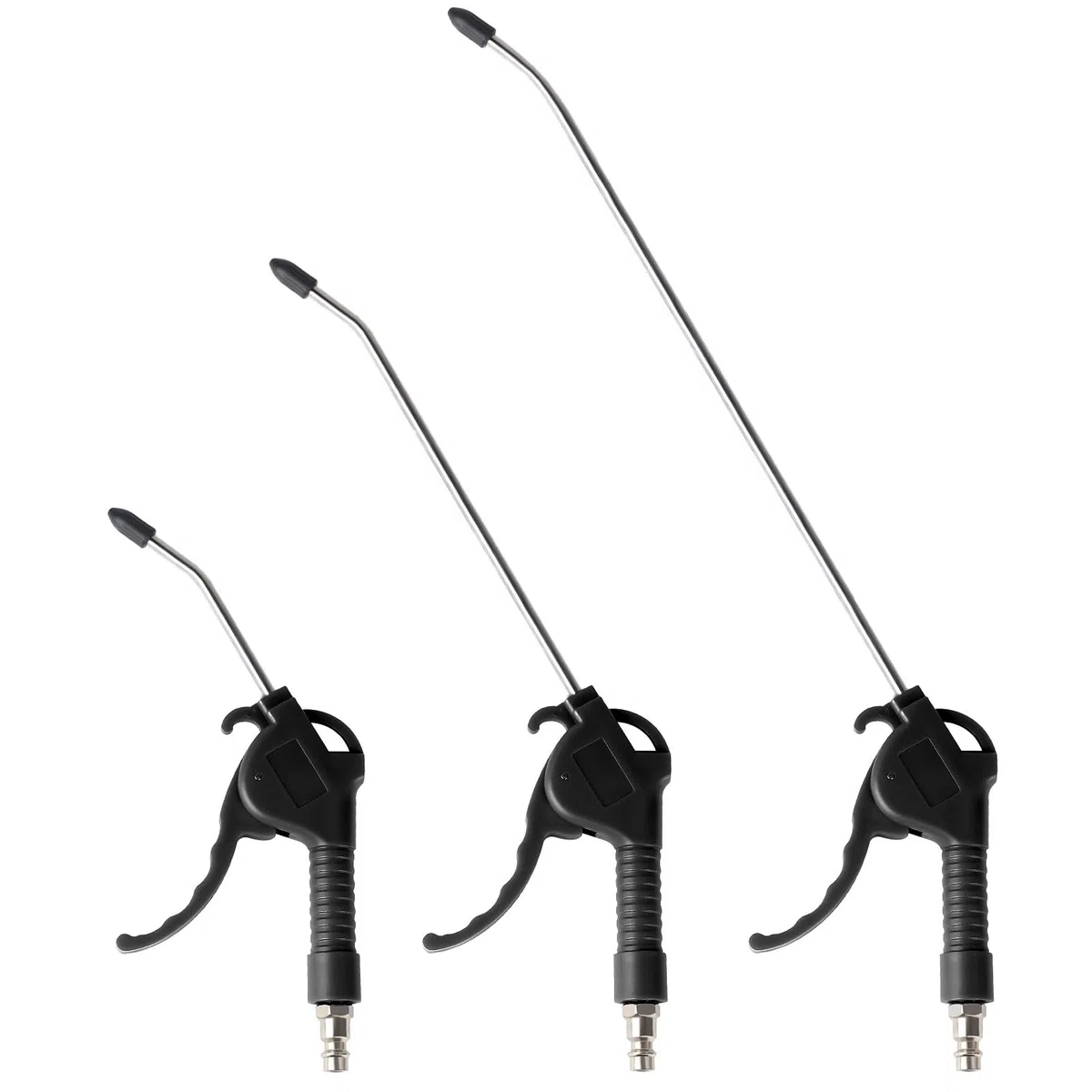 EXLECO 3 X Soufflette Air Comprimé Bec Long Soufflette Compresseur 95mm 295mm 490mm Pistolet Air Comprimé Long Pistolet Compresseur Air avec Raccord 1/4" Accessoires Compresseur D'air Max. 8 Bar Noir