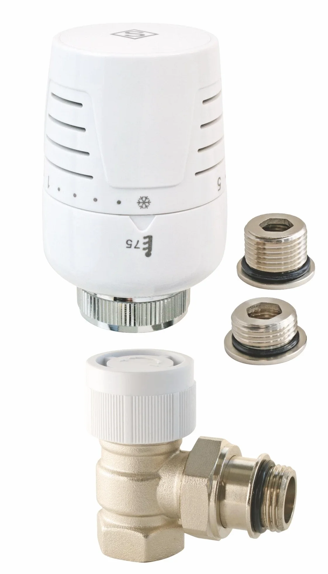 SOMATHERM FOR YOU, Robinet thermostatique T302 équerre Universel 3/8" ou 1/2", Compatible M30x1,5, contrôle précis de la température, Installation Facile, étanchéité Parfaite, Durable | Réglez précisément votre confort grâce à cette tête thermostatique er