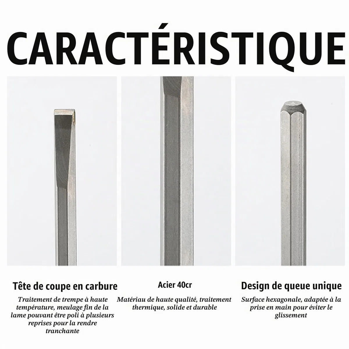 Outils de sculpture sur pierre, outils de gravure en métal antidérapants avec cutter précis pour granits de marbre et plus encore pour réaliser des œuvres d'art exquises, pour la gravure et la coupe