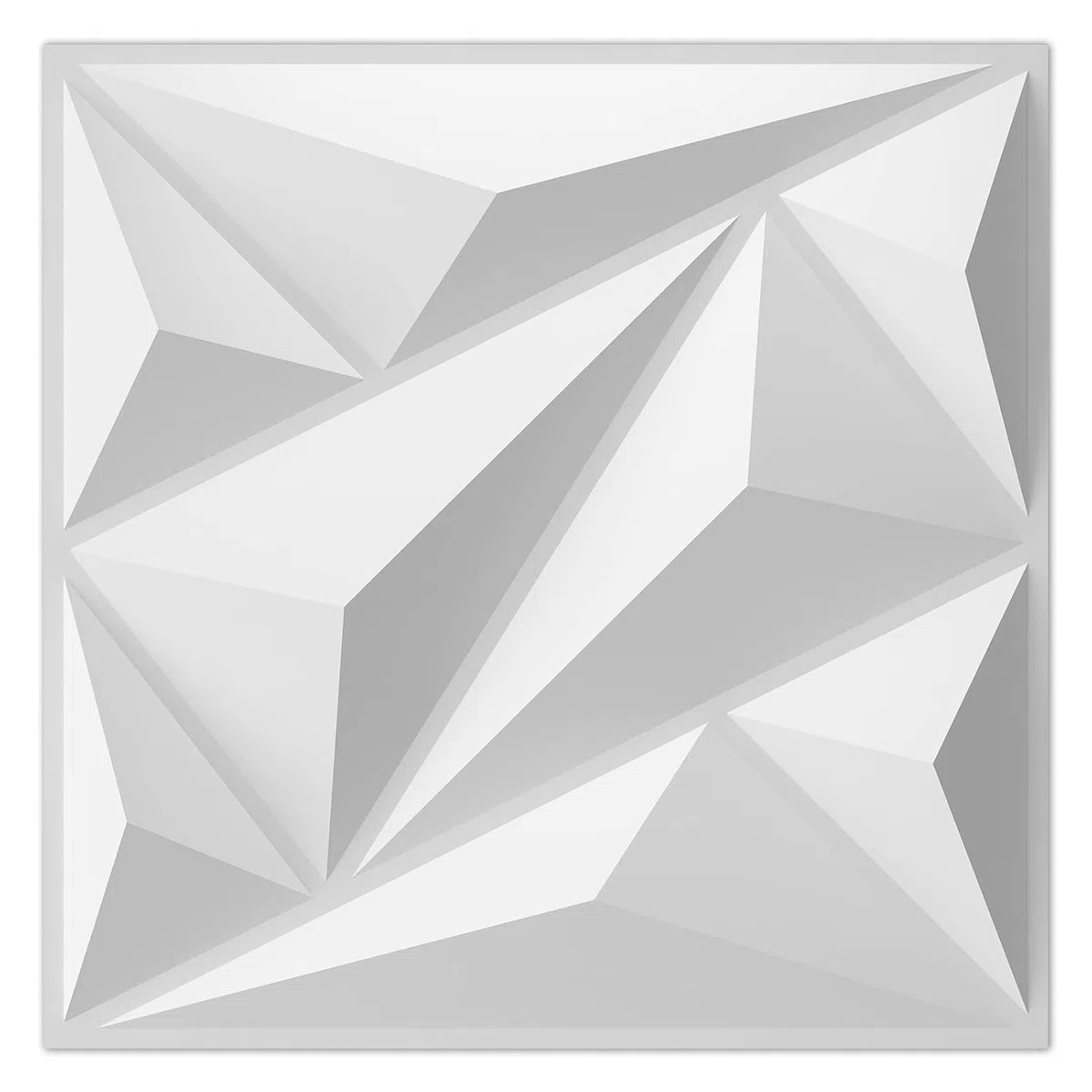 AMIGO Lot de 20 panneaux muraux 3D Motif triangulaire, PVC haute résistance, 30 x 30 cm, résistants à la déformation, recyclables, imperméables, résistants à la chaleur, sans odeur, blanc mat