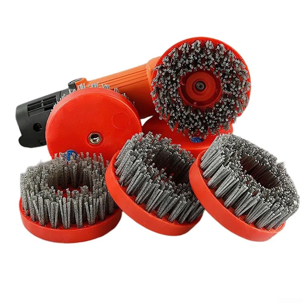 Brosse de nettoyage pour meuleuse d'angle de 10,2 cm, brosse abrasive circulaire, brosse antique pour pierre et granit M10, 320#