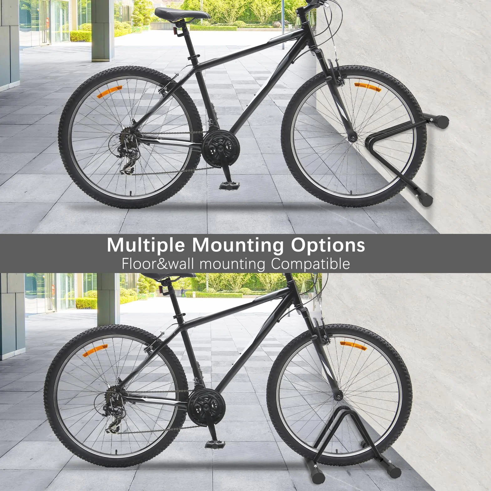 Support Vélo Sol, Wyxorn Diy Porte Vélo Ratelier Vélo En Acier avec Réglage De La Distance/Épissure Multibrin Sol&Mural Compatibilité, pour Vélos Légers/Vélo De Route/Vtt(1P)
