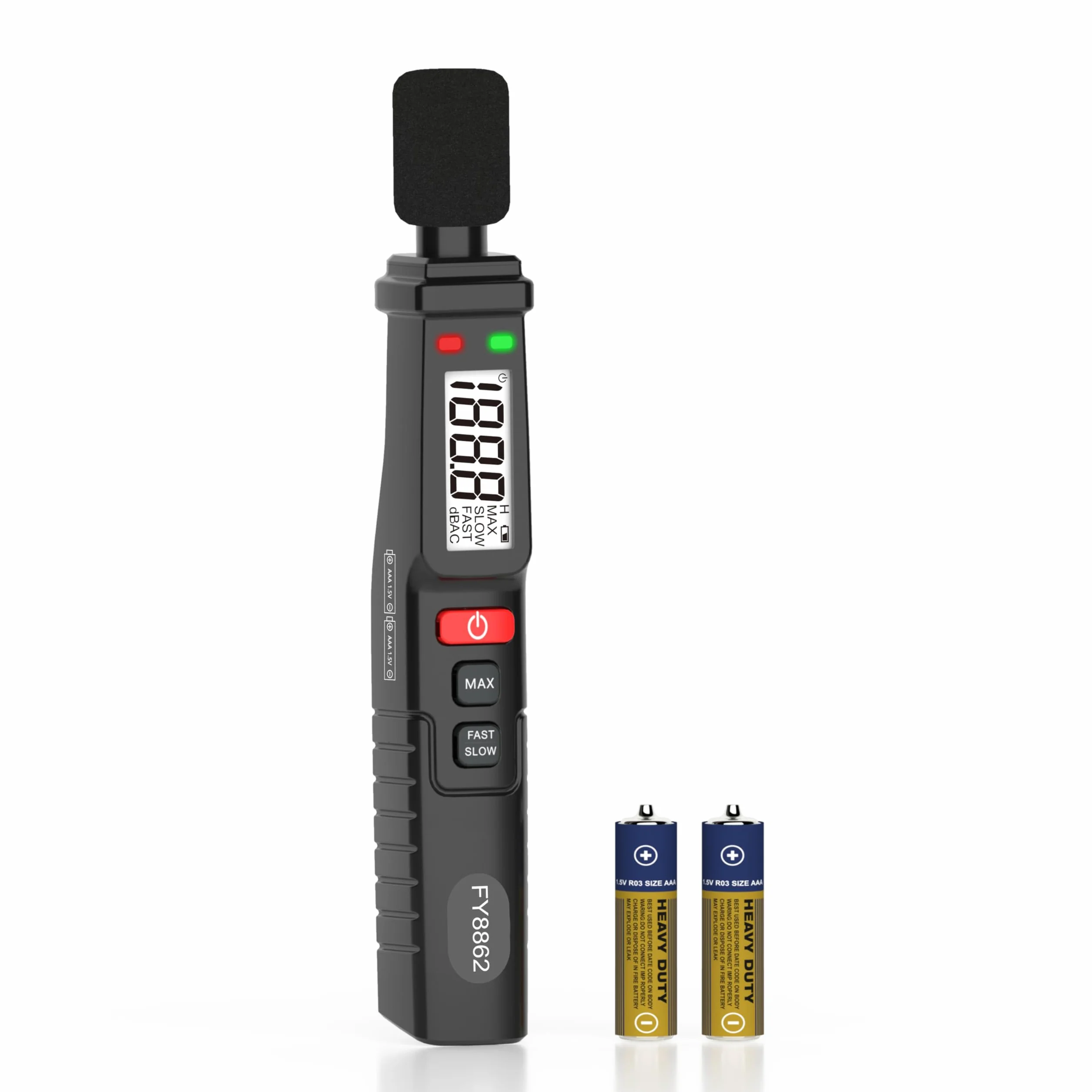Décibelmètre, Sonomètre Portable, Décibelmètre Numérique 30-130dB avec Pondération A, Mode Rapide/Lent, MAX Data Hold, Décibelmètre Ultra-léger à Pince pour la Maison, l'usine, la Salle de Classe