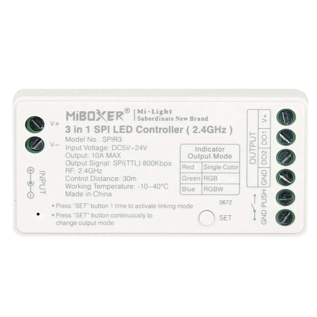 LGIDTECH LED SPIR3 Pixel Contrôleur,Compatible avec WS2811 WS2812 etc.