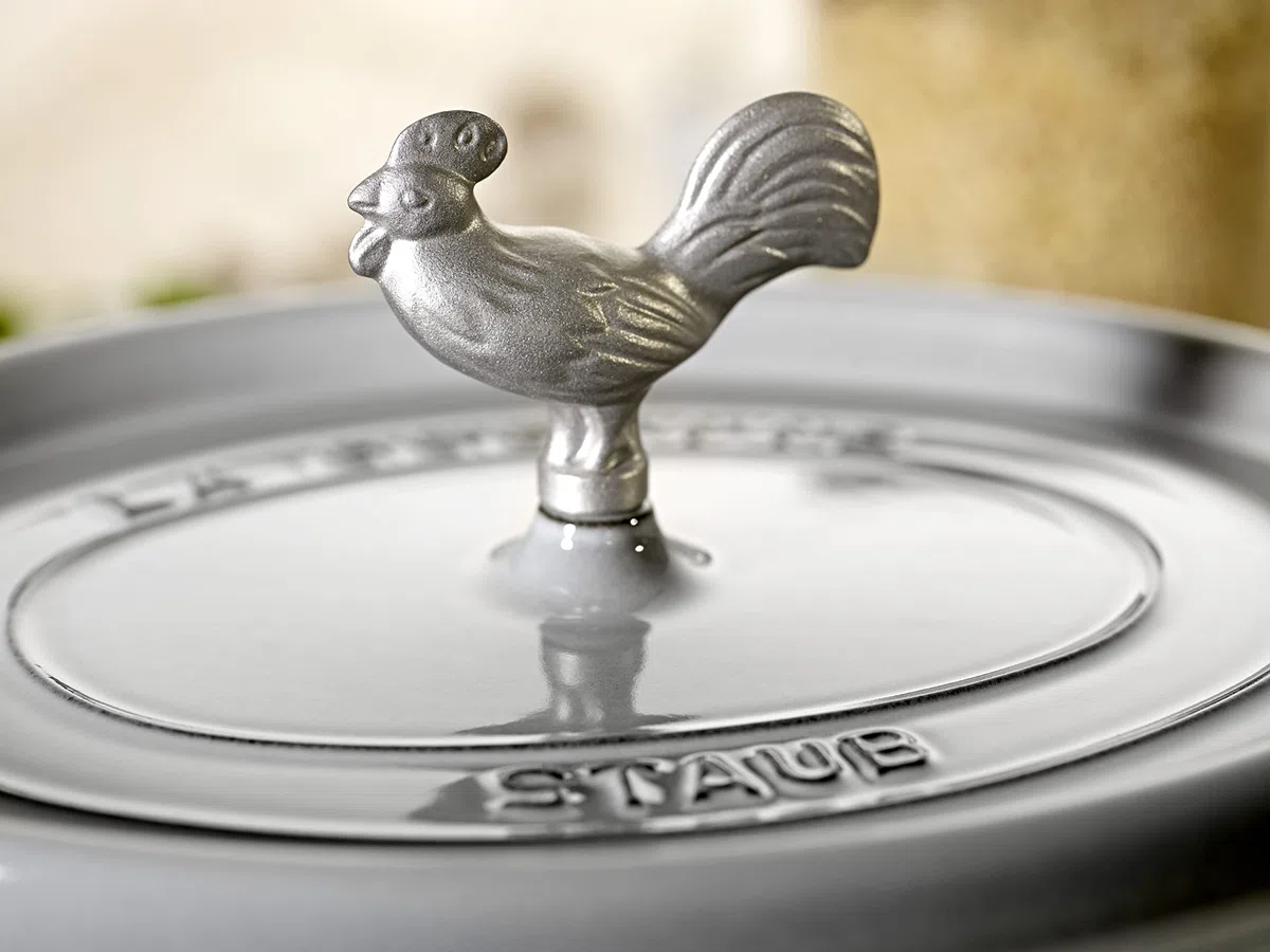 STAUB Accessoire Bouton Animal Poulet, Acier Inoxydable, 6 x 2 x 4 cm, Gris