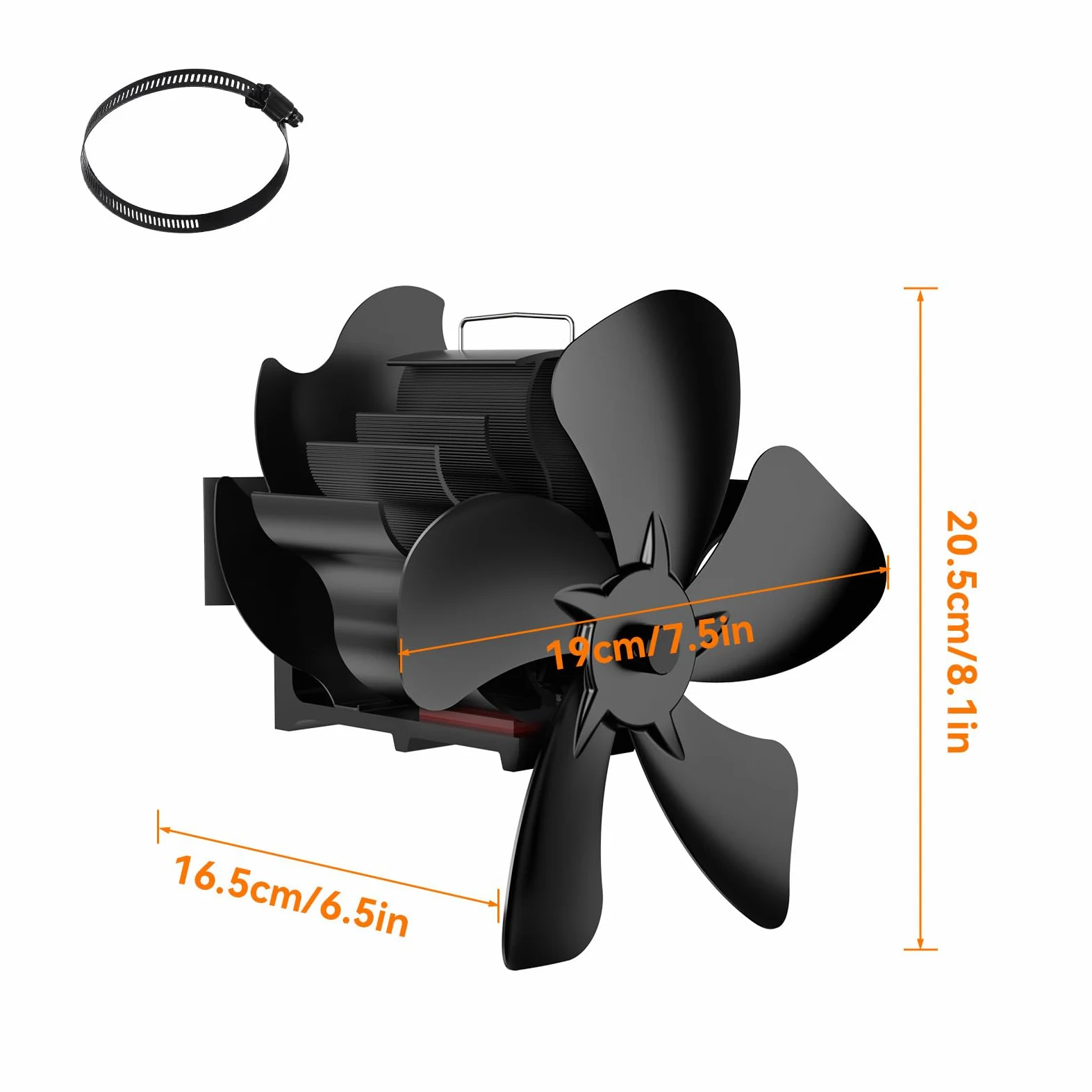 Ventilateur Poele à BoisAmélioration Alimenté à la Chaleur Ventilateur Cheminee,Convient aux Poêles à Bois, Cheminées et Cheminées