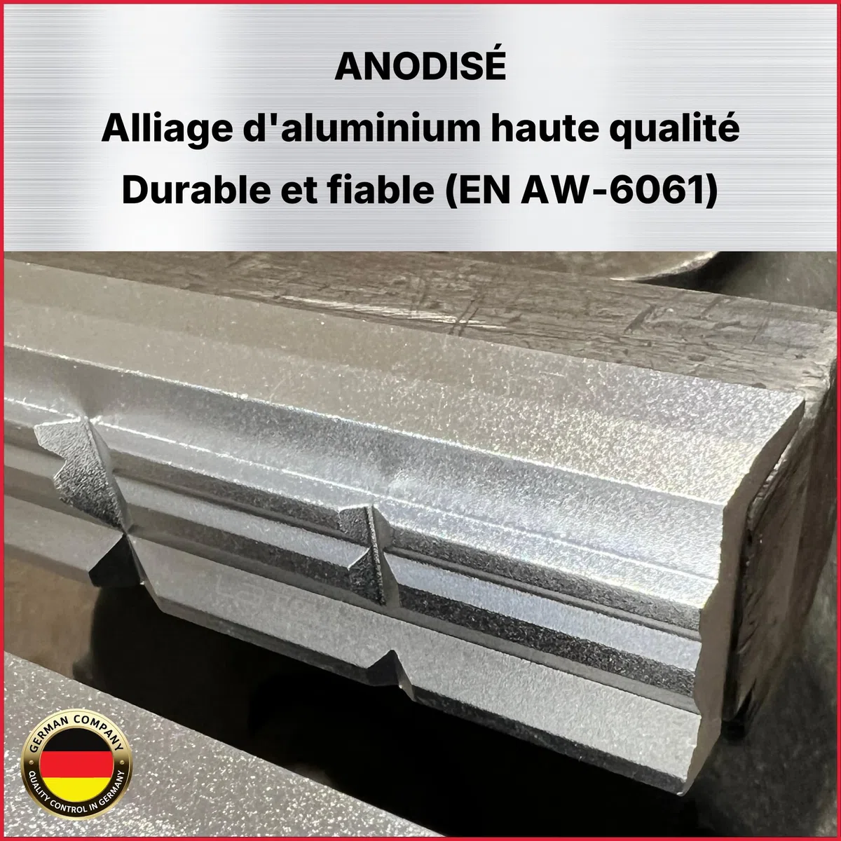 Mors de protection pour étau 150 mm – haute qualité, fixation magnétique, pour matériaux ronds et plats, aluminium anodisé, 2 mors doux, entreprise allemande