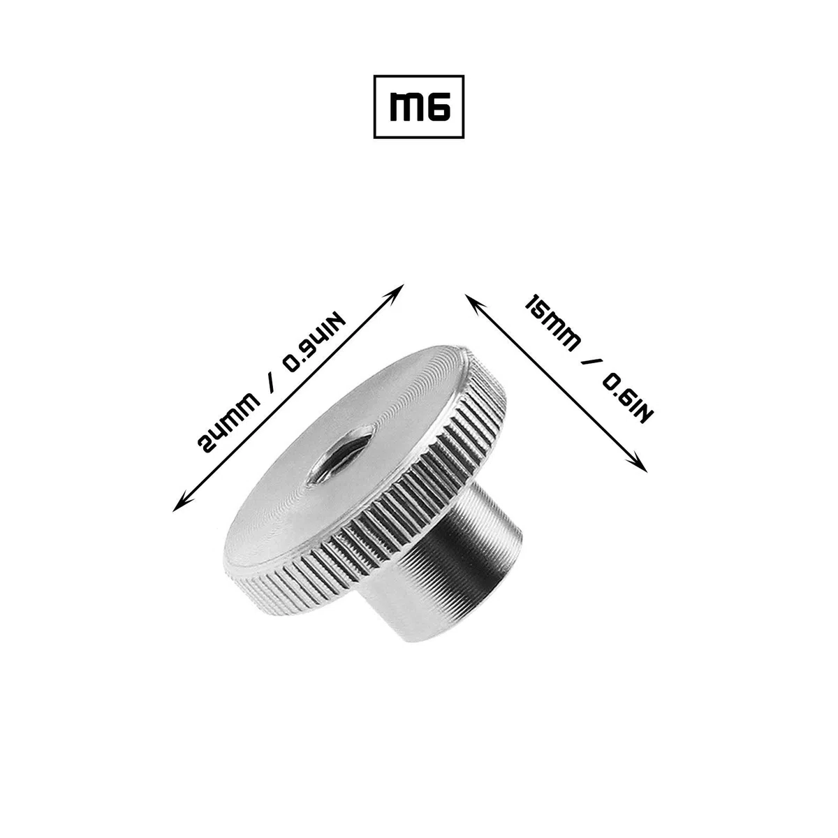 10x DIN466 M6 Écrous Moletés à Main en 304 Acier Inoxydable Ronde Boutons Poignée Filetés Femelle