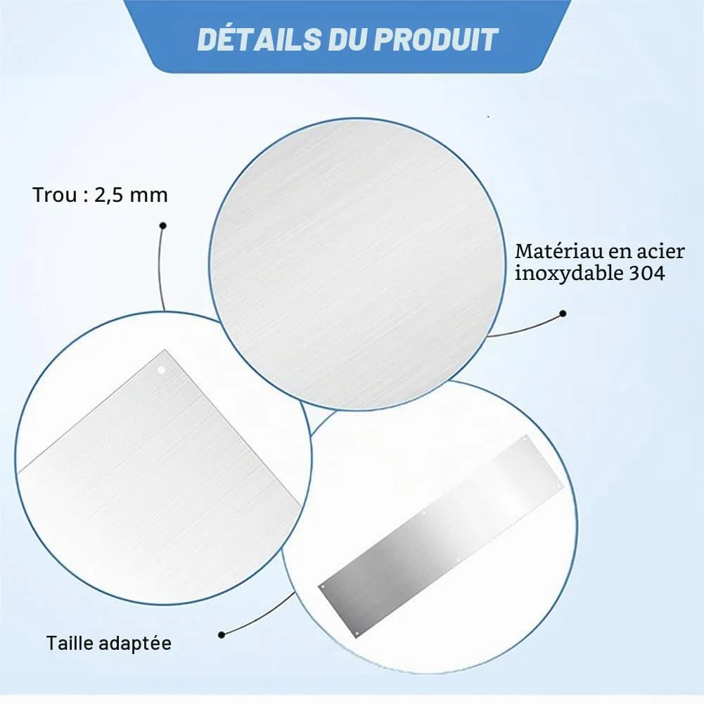 Plaque de porte, protection de porte extérieure, accessoire de rechange pour portes extérieures