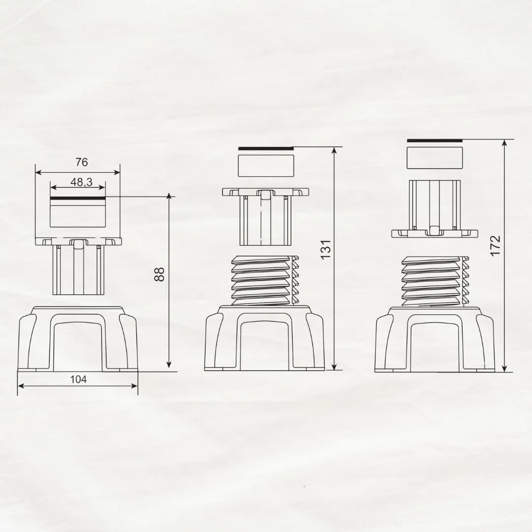 Wirquin 30724315 Lot de 4 pieds réglables noirs pour receveur de douche, compatibles meubles de cuisine