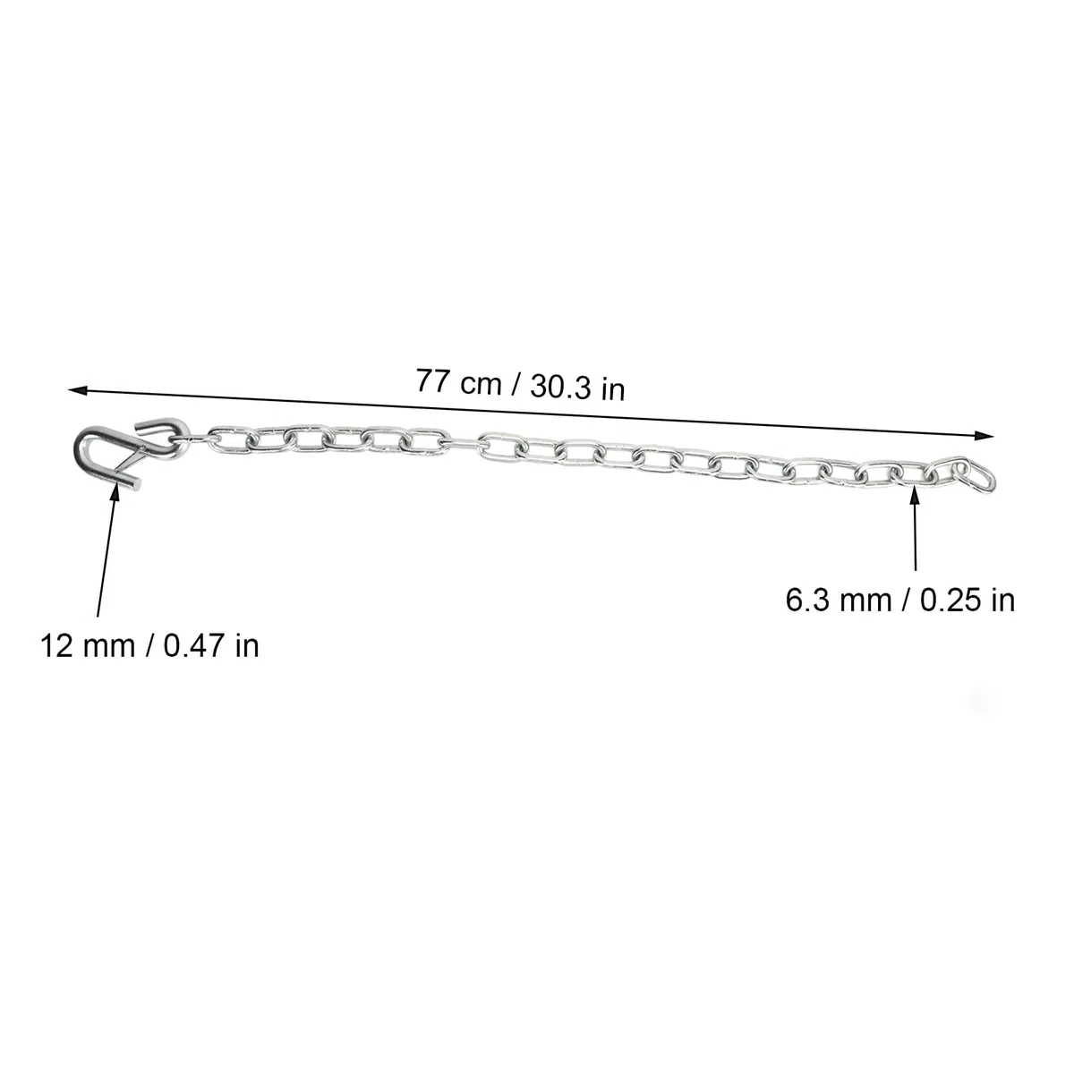 Chaîne de Sécurité pour Remorque, Chaînes de Sécurité Robustes de 3500 LB avec Double Pince à Ressort Crochets en S Câbles Métalliques de Remorquage pour Remorque RV