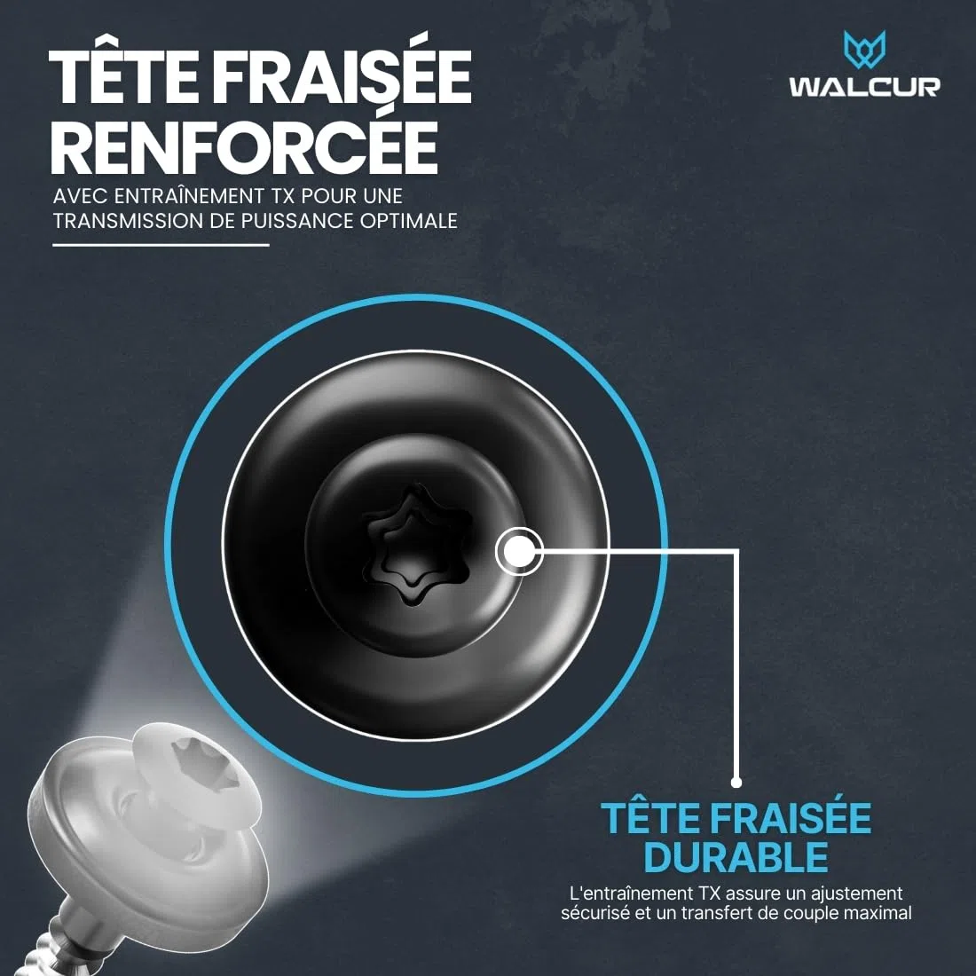 WALCUR Vis Spengler ø 4.5 x 25mm de Terrasse Autoperceuses en Acier Inoxydable 100 Pièces Étanches de Toiture avec Rondelles en Caoutchouc Anthracite Gris