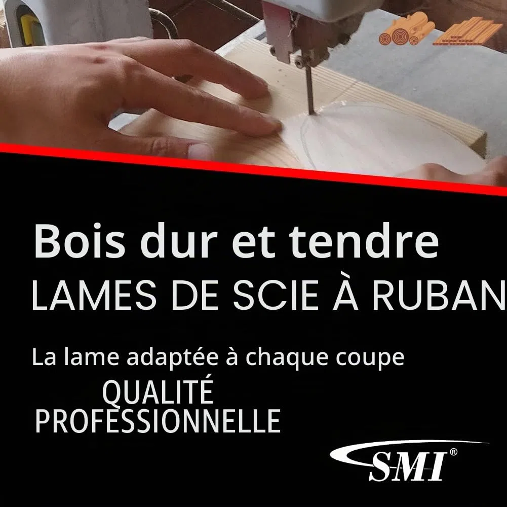 SMI Lot de 3 lames de scie à ruban pour bois, 1712 x 6 x 0,65 mm, 6 dents par pouce, compatible avec Metabo BAS 260 Swift, Elektra Beckum BAS 250 G, Einhell TC-SB 245