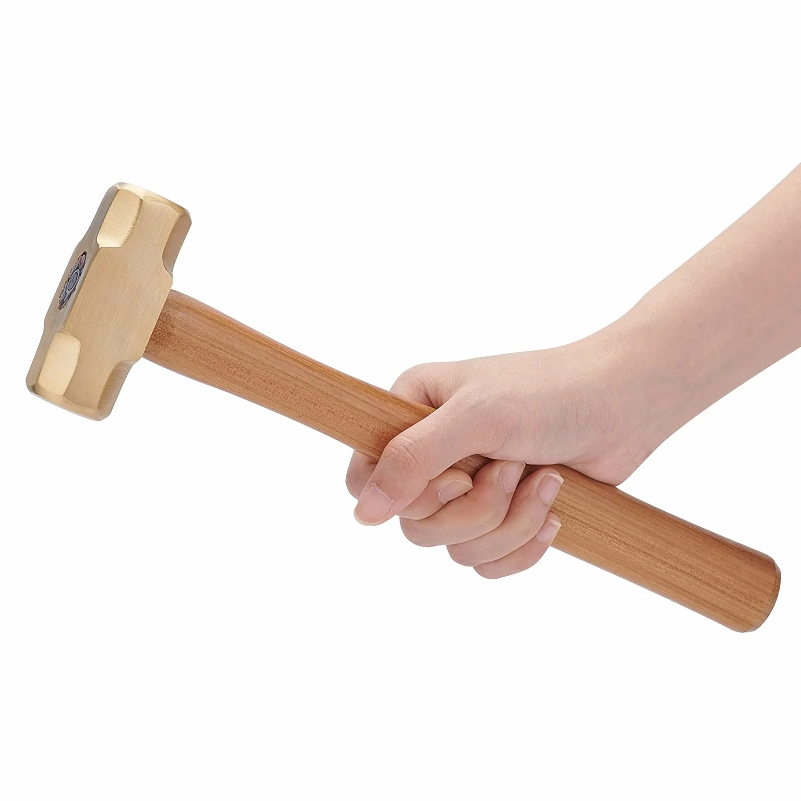 PH PandaHall 1 Livre Marteau en Laiton Marteau de Bijoux en Laiton avec Manche en Bois pour les Outils de Fabrication de Bijoux Artisanale le Travail des Métaux Bracelets Bagues, 298x76x30mm