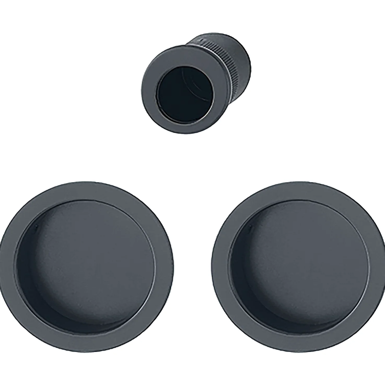 HOPPE Lot de 2 rosace aveugle ronde avec poignée en forme d'étoile - En aluminium noir mat