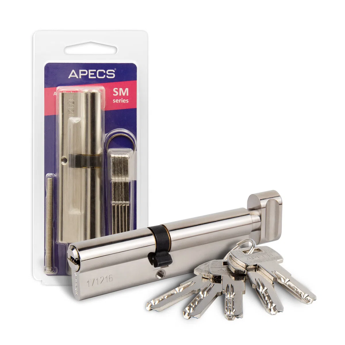 Generic APECS SM-100 40C/60 -C Serrure cylindrique 40/60 mm pour serrure de porte avant avec 5 clés