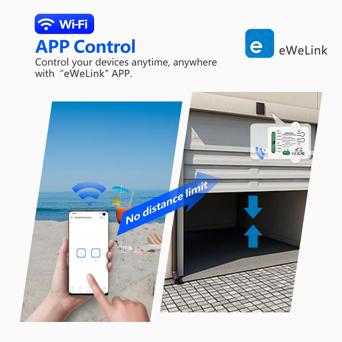 DieseRC Interrupteur Intelligent WIFI 2 canaux, AC 90V-250V 220V Sortie Passive Module Relais, Ewelink APP Contrôle WIFI compatible avec Alexa/Google Home, commutateur Inching/autobloquant