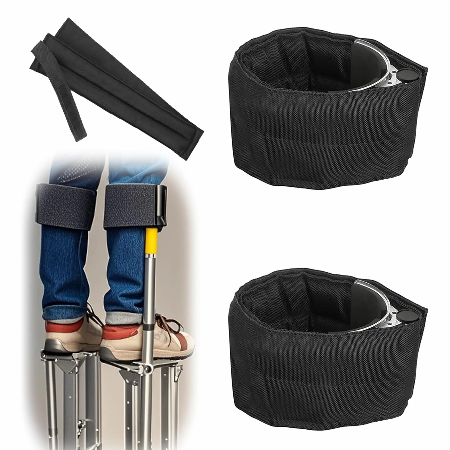 Lot de 2 sangles d'échasses pour cloison sèche – Sangles réglables pour cloison sèche – Sangles de jambe souples pour cloison sèche