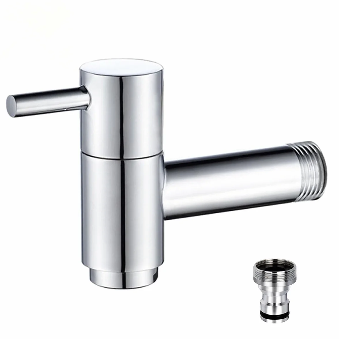 Robinet mural en laiton chromé pour jardin, balcon, lavabo, eau froide, salle de bain, buanderie